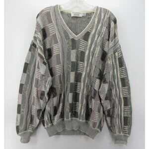 VINTAGE St Croix Sweater Medium 3D Textured Biggie Hip Hop 80s 90s USA